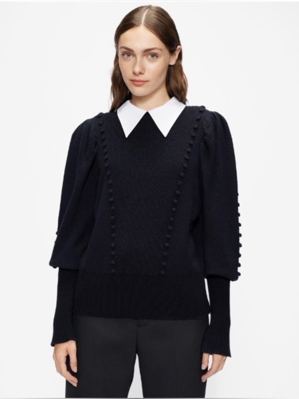 Ted Baker Navy Aledina Puff Sleeve Sweater